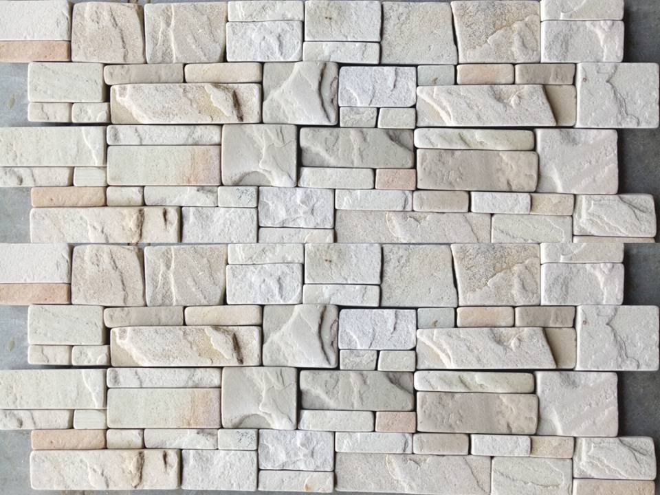 Mint Yellow Sandstone tumble random stone wall cladding stacking tiles