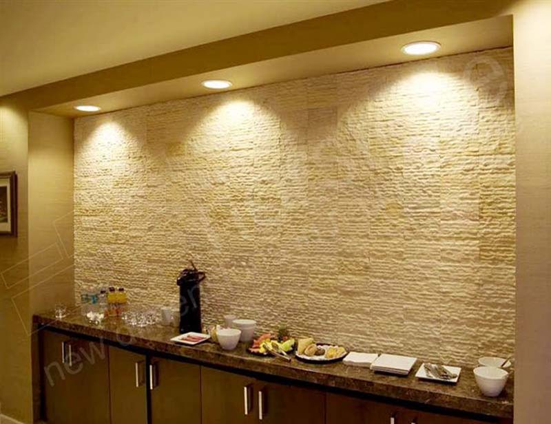 Ripple Yellow Sandstone Tiles for Interior and Exterior Wall